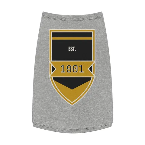 Grambling 1901 Black & Gold Edge Pet Tank Top — front view