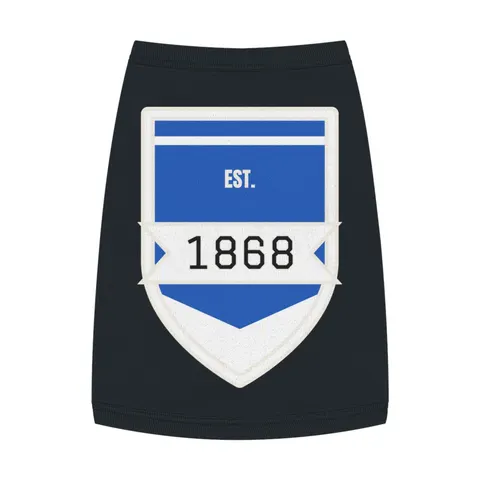 Hampton 1868 Blue & White Wave Pet Tank Top — front view