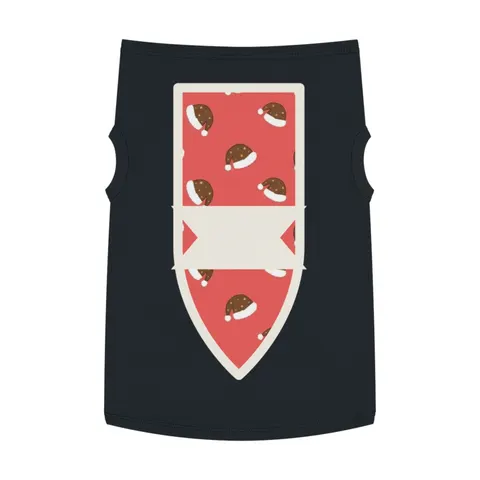 Holiday Brown Santa Hat Icons Pet Tank Top — front view