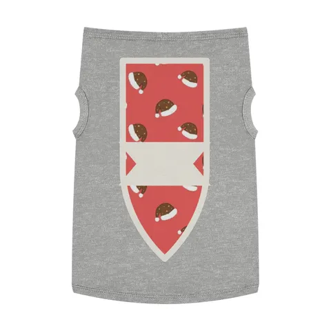 Holiday Brown Santa Hat Icons Pet Tank Top — front view
