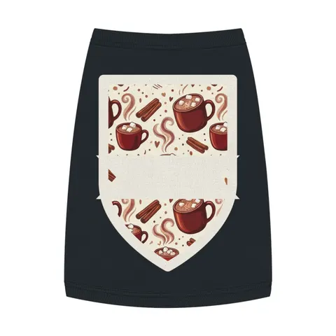 Holiday Hot Cocoa & Marshmallows Pet Tank Top — front view