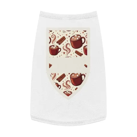 Holiday Hot Cocoa & Marshmallows Pet Tank Top — front view