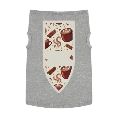Holiday Hot Cocoa & Marshmallows Pet Tank Top — front view