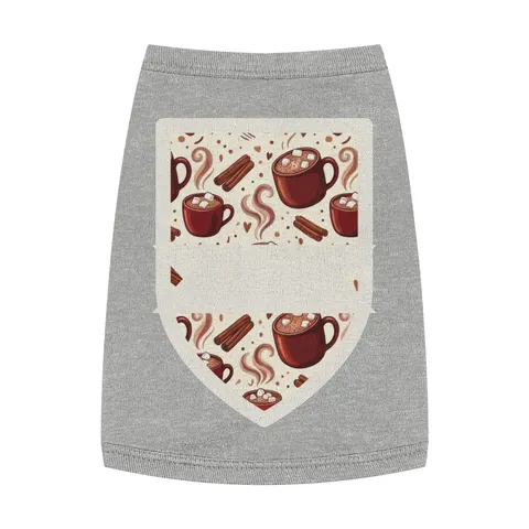 Holiday Hot Cocoa & Marshmallows Pet Tank Top — front view