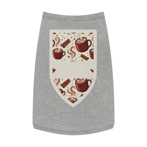 Holiday Hot Cocoa & Marshmallows Pet Tank Top — front view