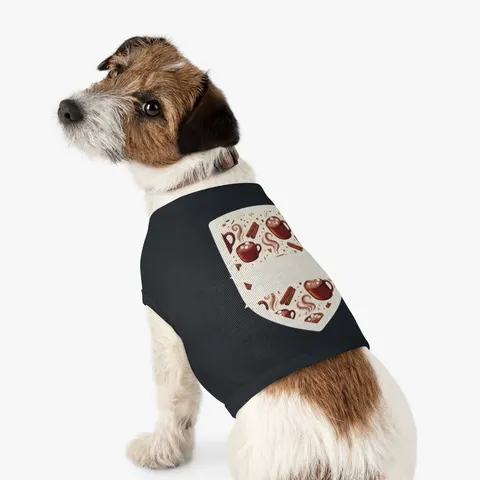 Holiday Hot Cocoa & Marshmallows Pet Tank Top — other view