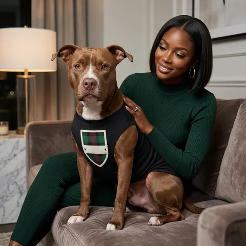 Holiday Fireplace Plaid Pet Tank Top