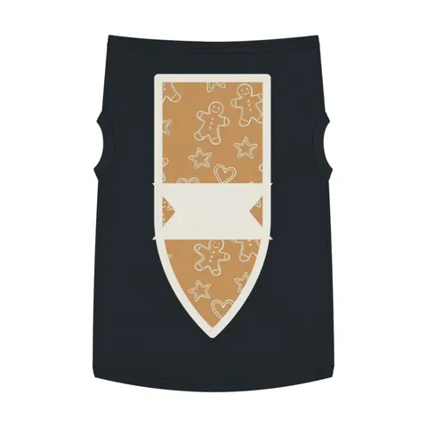 Holiday Gingerbread Cookie Pattern Pet Tank Top — front view