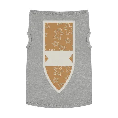 Holiday Gingerbread Cookie Pattern Pet Tank Top — front view