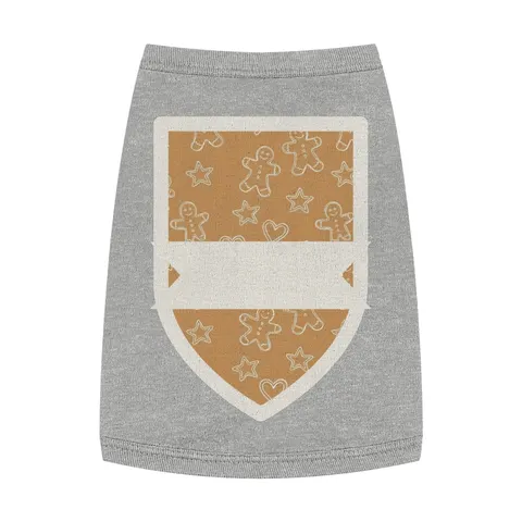 Holiday Gingerbread Cookie Pattern Pet Tank Top — front view