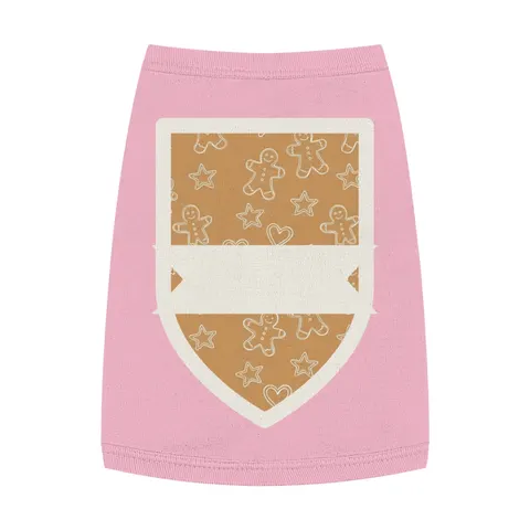 Holiday Gingerbread Cookie Pattern Pet Tank Top — front view