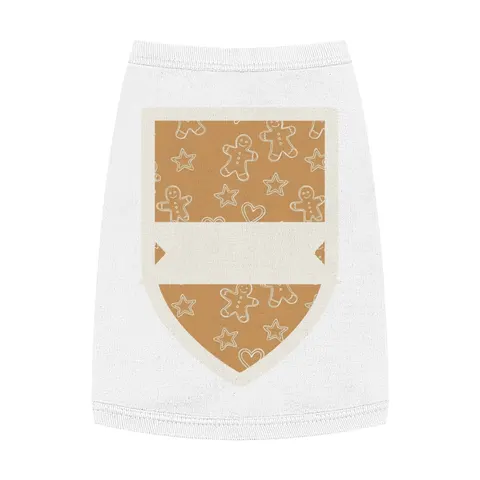 Holiday Gingerbread Cookie Pattern Pet Tank Top — front view