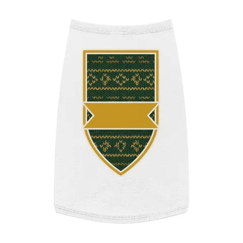 Holiday Green & Gold Knit Pet Tank Top — front view