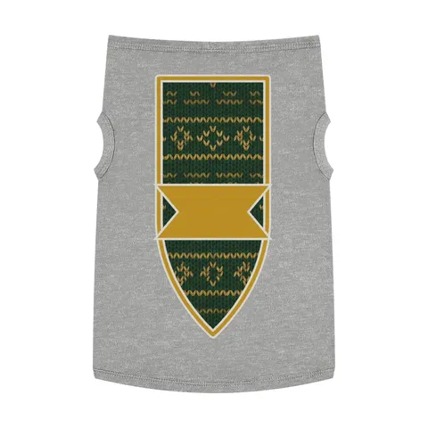Holiday Green & Gold Knit Pet Tank Top — front view