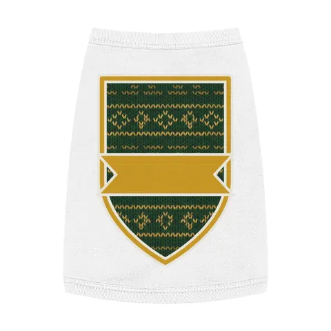 Holiday Green & Gold Knit Pet Tank Top — front view