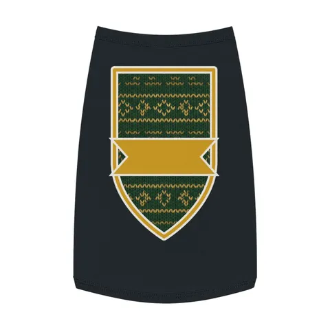 Holiday Green & Gold Knit Pet Tank Top — front view