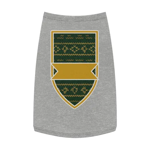 Holiday Green & Gold Knit Pet Tank Top — front view