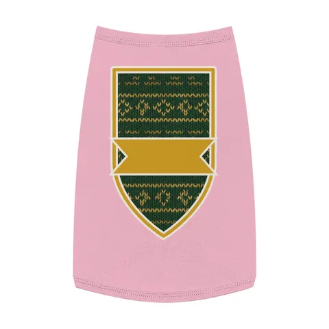 Holiday Green & Gold Knit Pet Tank Top — front view