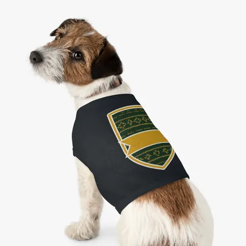 Holiday Green & Gold Knit Pet Tank Top — other view