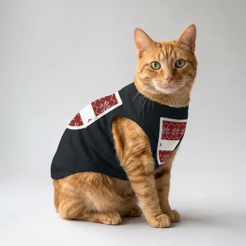 Holiday Red & White Knit Pet Tank Top