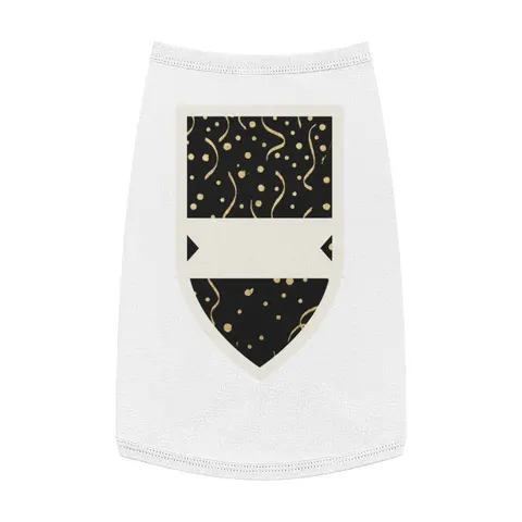 New Year Gold Confetti on Black Pet Tank Top — front view