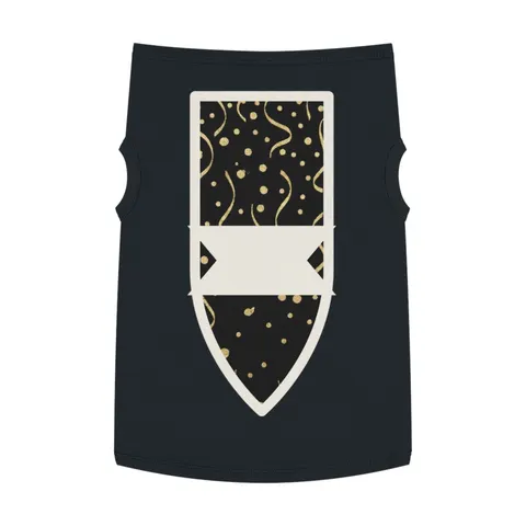 New Year Gold Confetti on Black Pet Tank Top — front view
