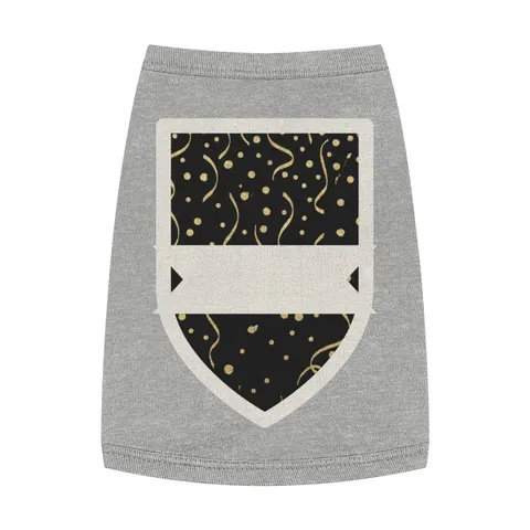 New Year Gold Confetti on Black Pet Tank Top — front view