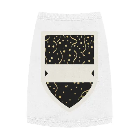 New Year Gold Confetti on Black Pet Tank Top — front view