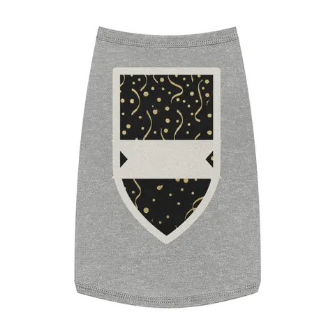 New Year Gold Confetti on Black Pet Tank Top — front view