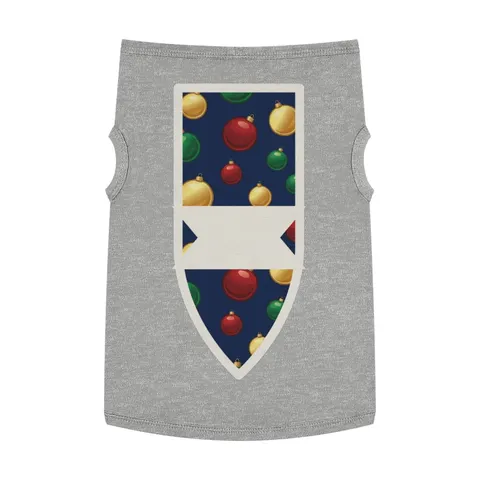 Holiday Glass Ornament Scatter Pet Tank Top — front view