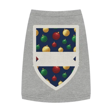 Holiday Glass Ornament Scatter Pet Tank Top — front view