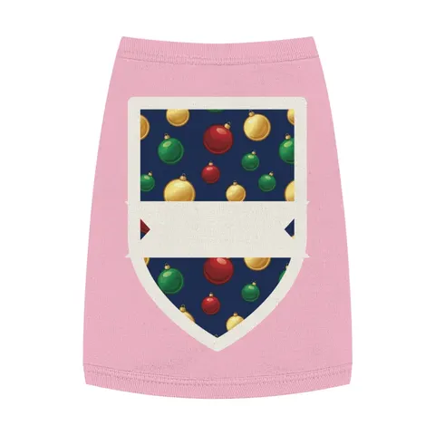 Holiday Glass Ornament Scatter Pet Tank Top — front view
