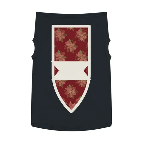 Holiday Poinsettia & Gold Leaves Pet Tank Top — front view