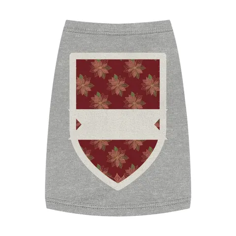 Holiday Poinsettia & Gold Leaves Pet Tank Top — front view