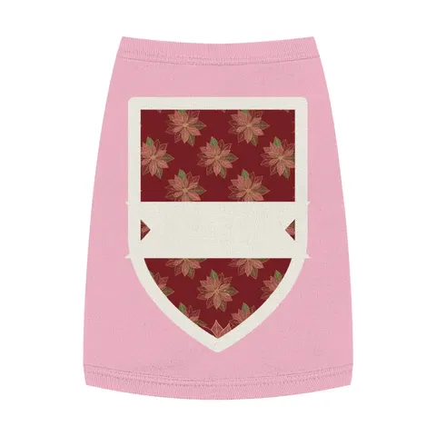 Holiday Poinsettia & Gold Leaves Pet Tank Top — front view