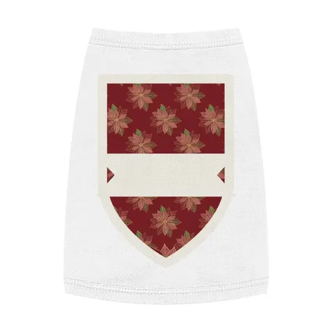 Holiday Poinsettia & Gold Leaves Pet Tank Top — front view