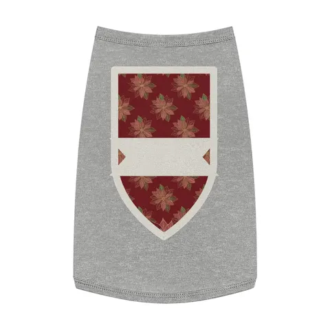 Holiday Poinsettia & Gold Leaves Pet Tank Top — front view