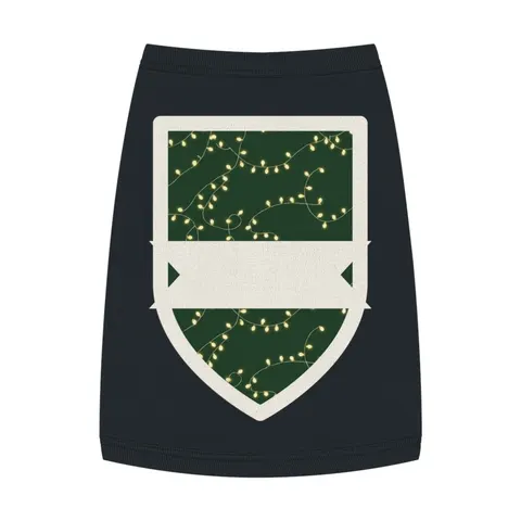 Holiday String Lights on Green Pet Tank Top — front view