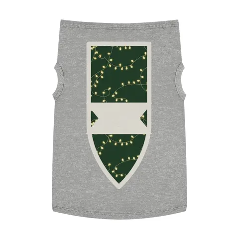 Holiday String Lights on Green Pet Tank Top — front view