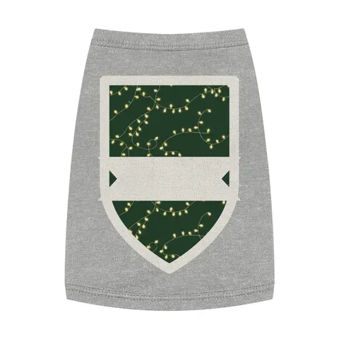 Holiday String Lights on Green Pet Tank Top — front view