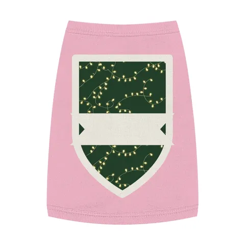 Holiday String Lights on Green Pet Tank Top — front view