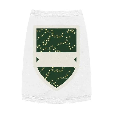 Holiday String Lights on Green Pet Tank Top — front view