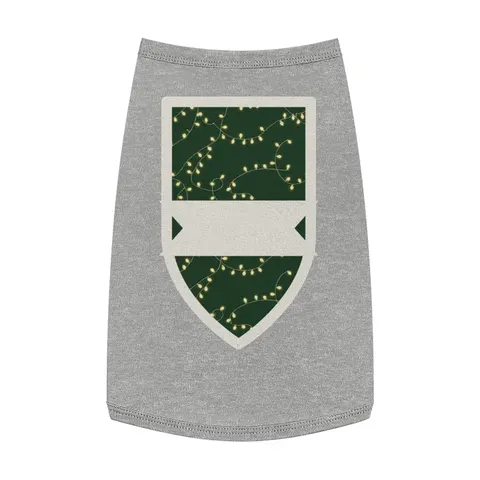 Holiday String Lights on Green Pet Tank Top — front view