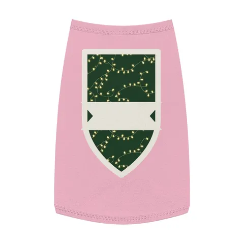 Holiday String Lights on Green Pet Tank Top — front view