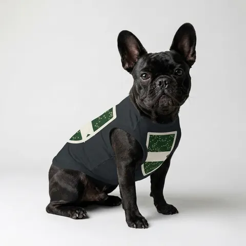 Holiday String Lights on Green Pet Tank Top