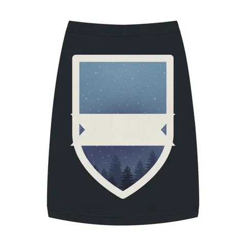 Winter Pine Tree Silhouettes Pet Tank Top — front view