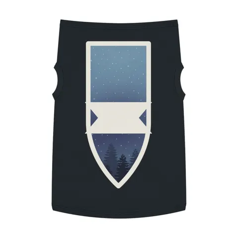 Winter Pine Tree Silhouettes Pet Tank Top — front view