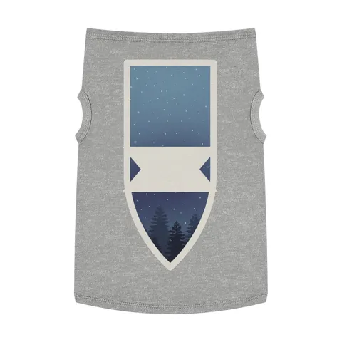 Winter Pine Tree Silhouettes Pet Tank Top — front view