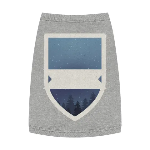 Winter Pine Tree Silhouettes Pet Tank Top — front view