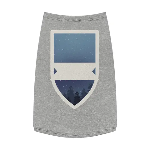 Winter Pine Tree Silhouettes Pet Tank Top — front view